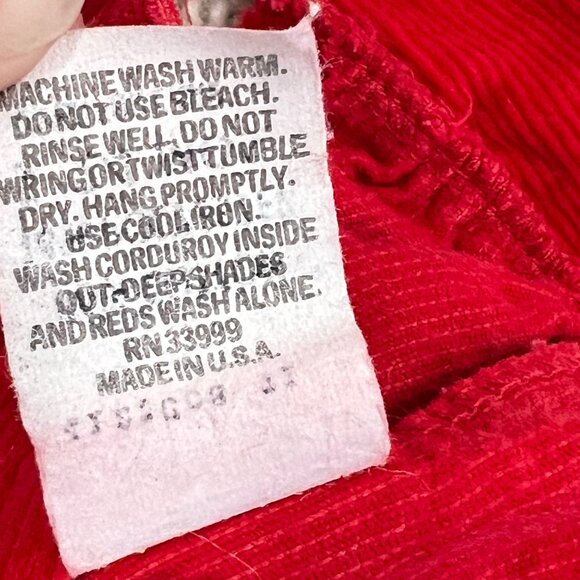 Vintage Red Corduroy Overalls With Lace Straps - 24 Months - Picture 5 of 5